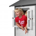 Casuta de joaca copii Lodge PlayHouse pentru gradina din lemn culoarea Alb Gri